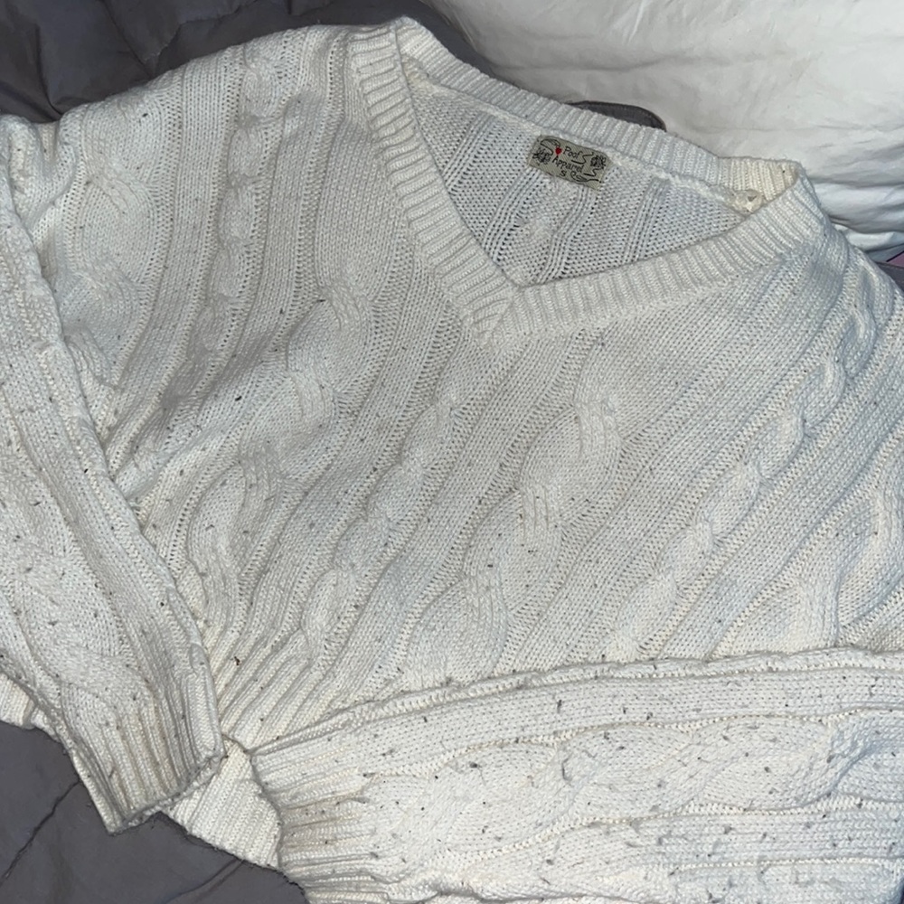 white sweater